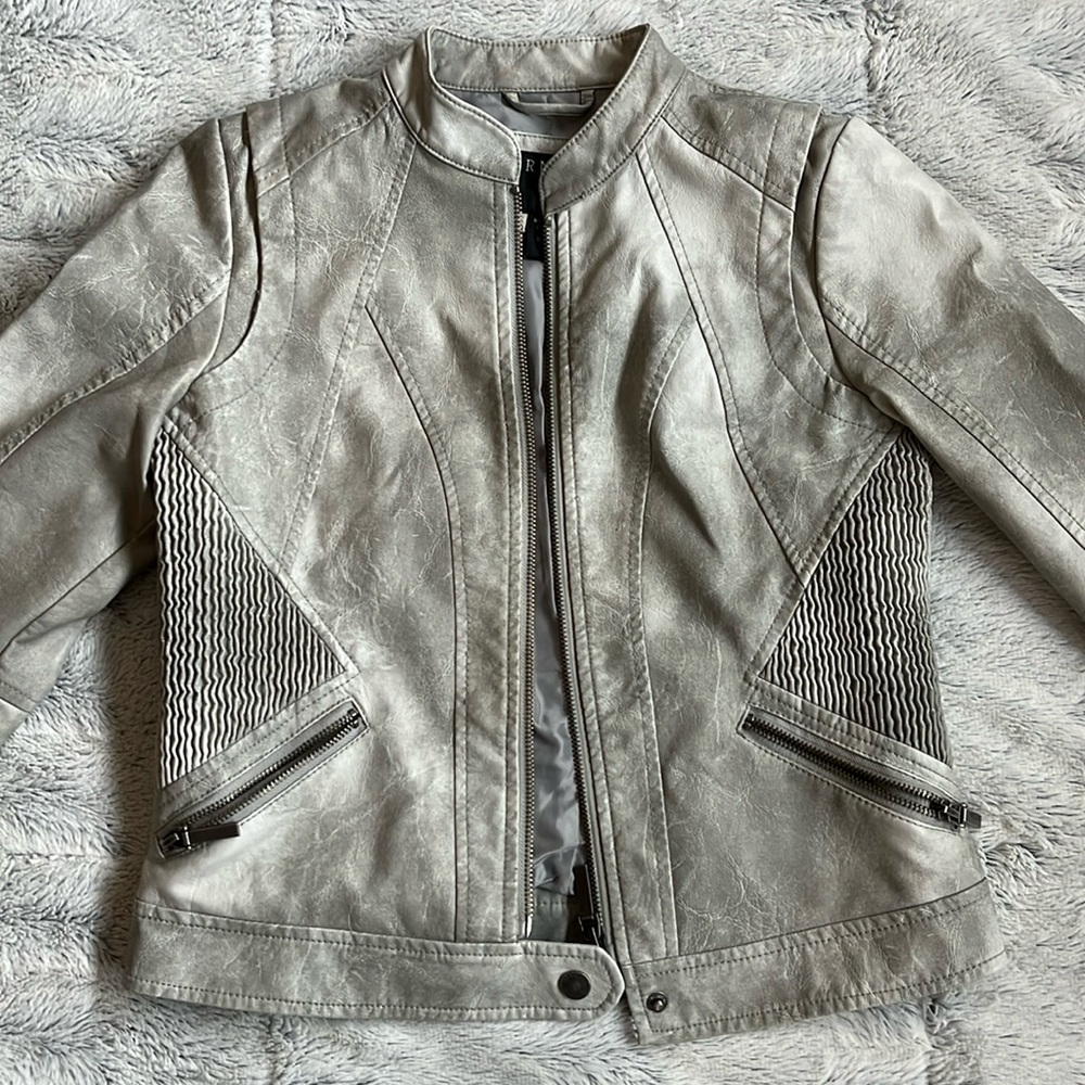 Gray Pleather Jacket size 10-12